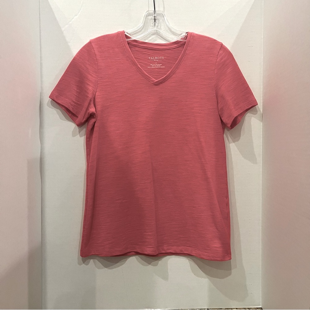 Talbots Coral V Neck T-shirt in Petite